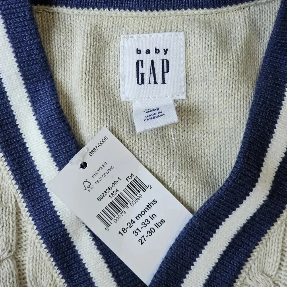 NWT Gap baby boy button-up cardigan size 18-24M